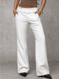 Solid color low-waisted flattering and versatile work and casual suit trousers